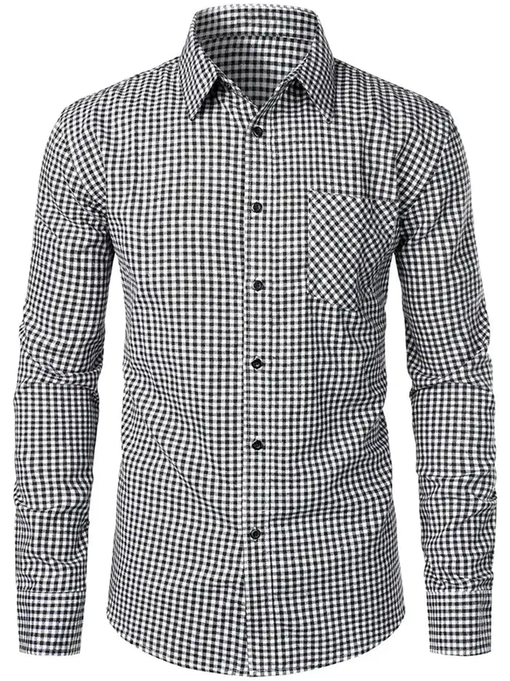 Chemise coupe classique en flanelle à carreaux