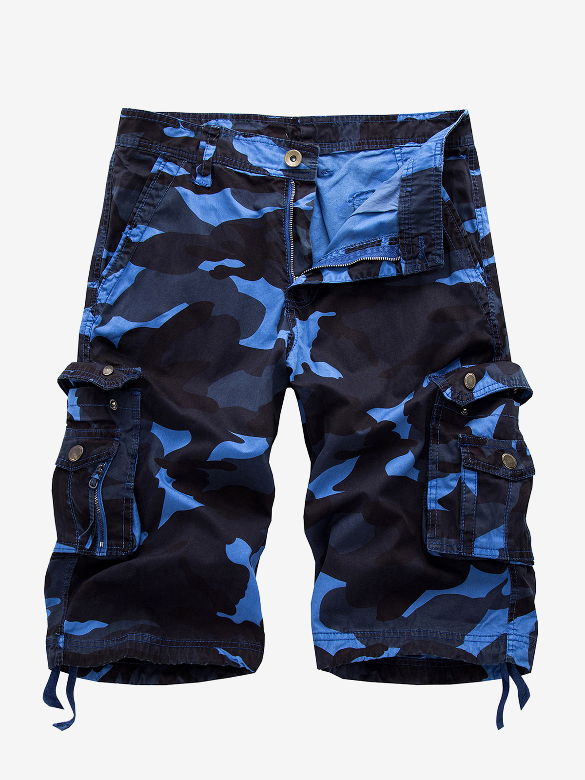Shorts en coton camouflage décontractés pour hommes en grandes tailles