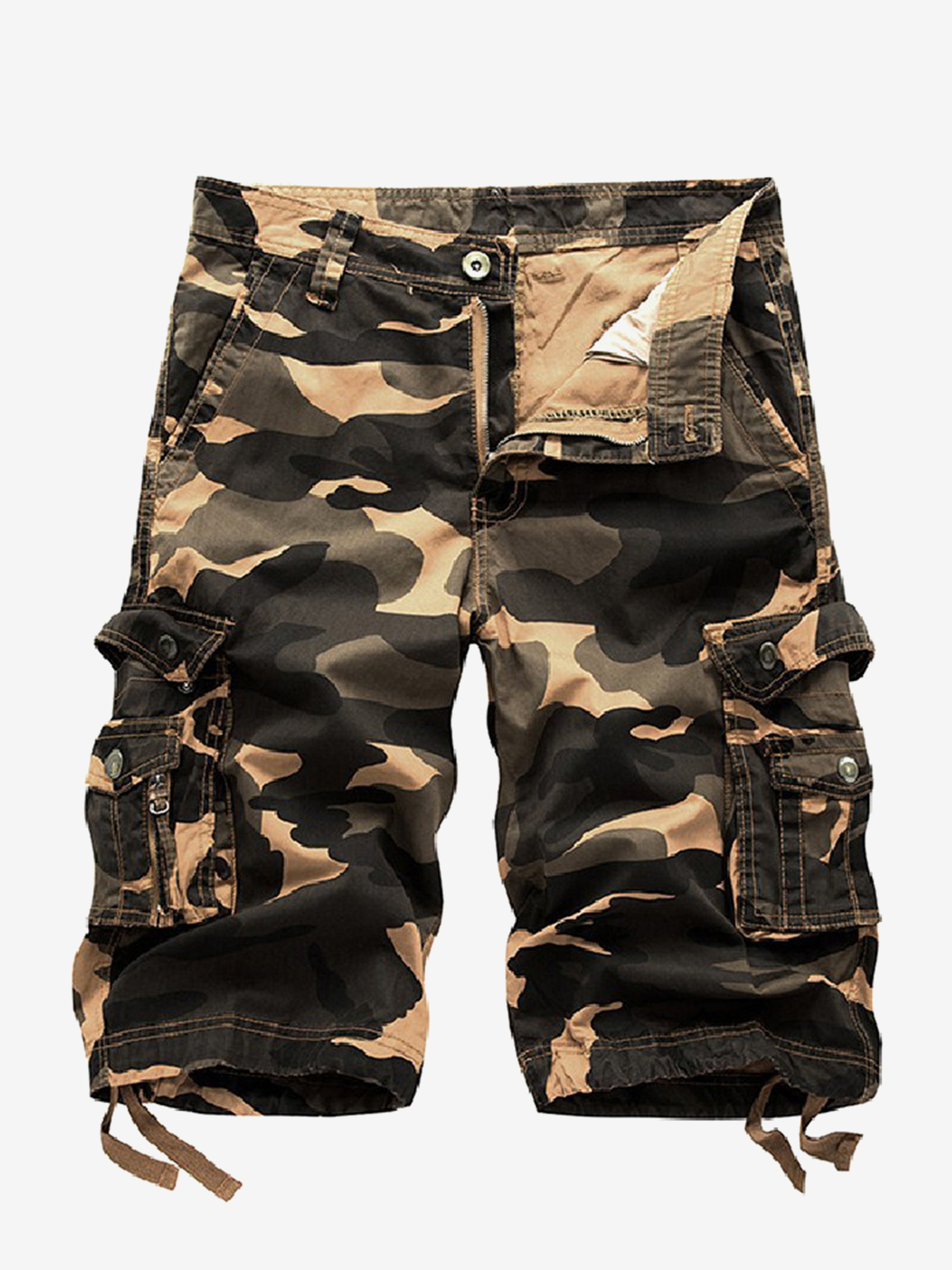 Shorts en coton camouflage décontractés pour hommes en grandes tailles