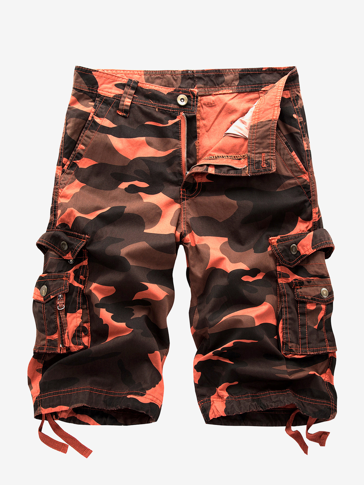 Shorts en coton camouflage décontractés pour hommes en grandes tailles