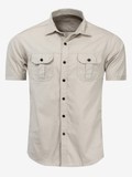 Chemise à Manches Courtes pour Homme, Décontractée et Extérieure avec Poche