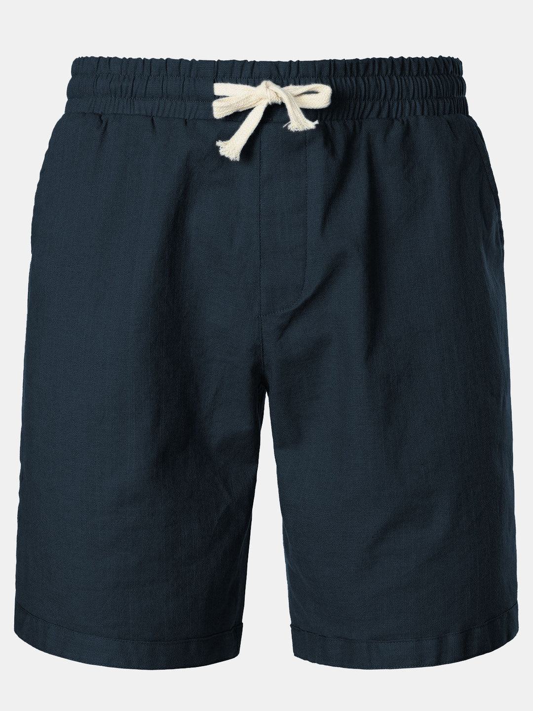 Short décontracté en coton et lin respirant de couleur unie pour hommes