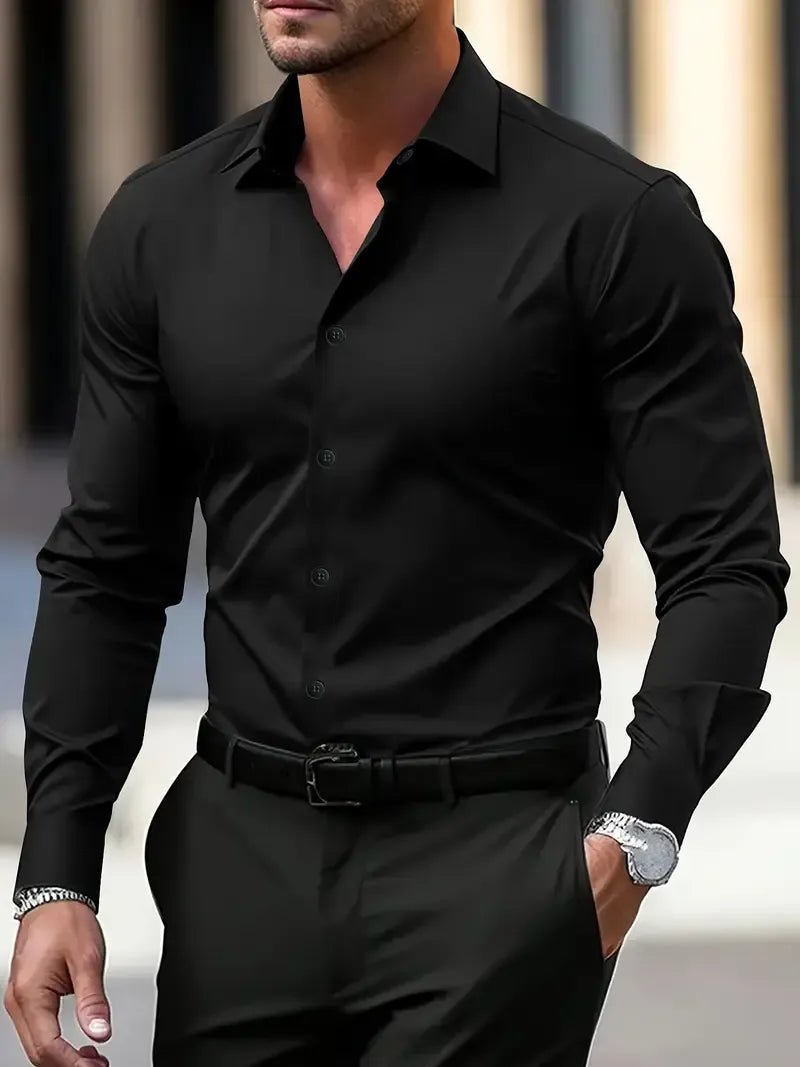 La Chemise Formelle en Coton Satin Kensington pour Hommes