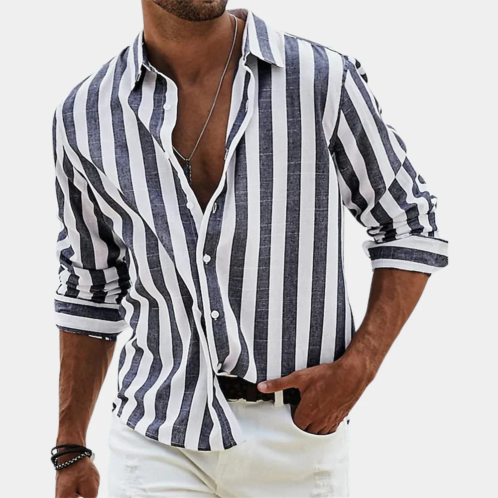 La Chemise Rayée en Lin Valencia pour Hommes