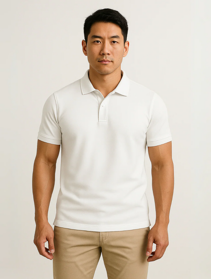 La Chemise Polo Blanche Corse pour Hommes – Style Éternel de Vieille Argent