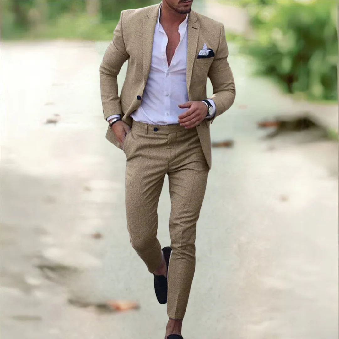 Le Costume de Mariage en Lin Santorin pour Invités
