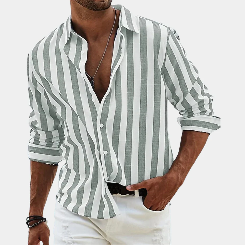 La Chemise Rayée en Lin Valencia pour Hommes