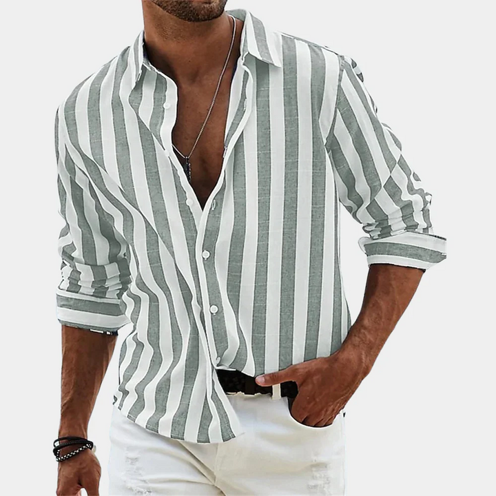 La Chemise Rayée en Lin Valencia pour Hommes