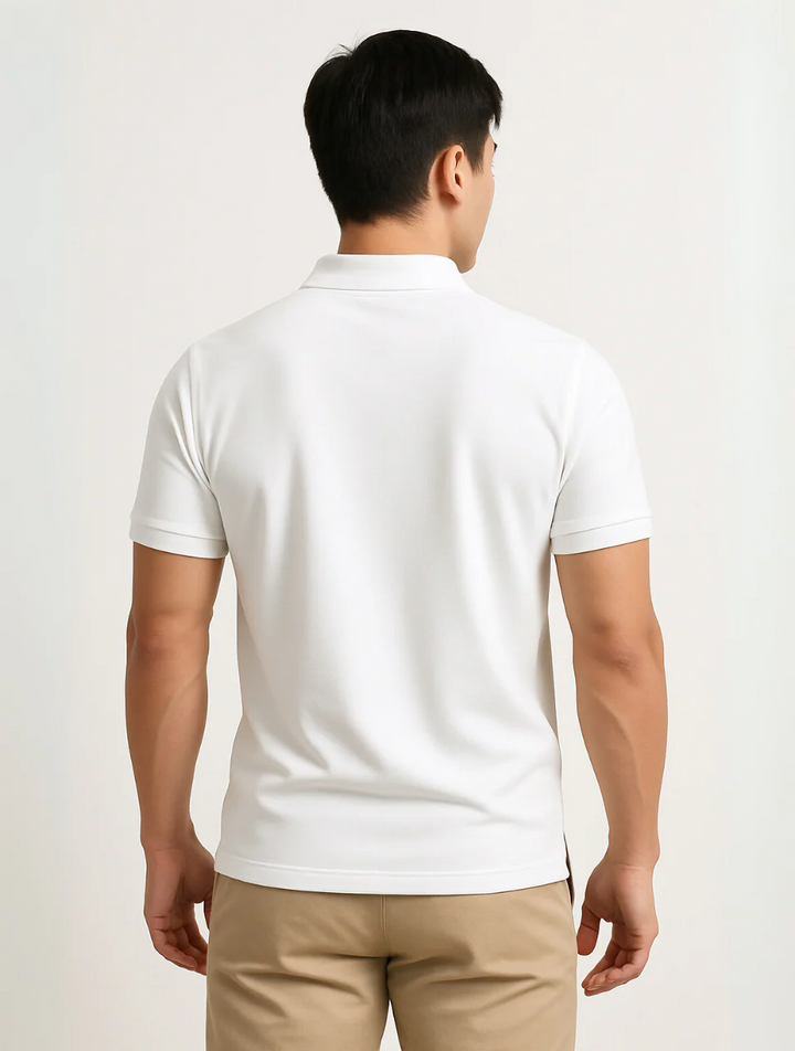 La Chemise Polo Blanche Corse pour Hommes – Style Éternel de Vieille Argent