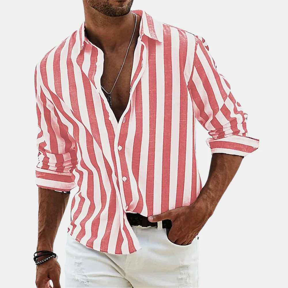 La Chemise Rayée en Lin Valencia pour Hommes