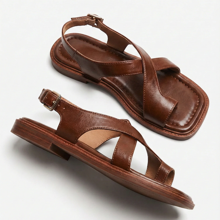 Sandales croisées en cuir italien