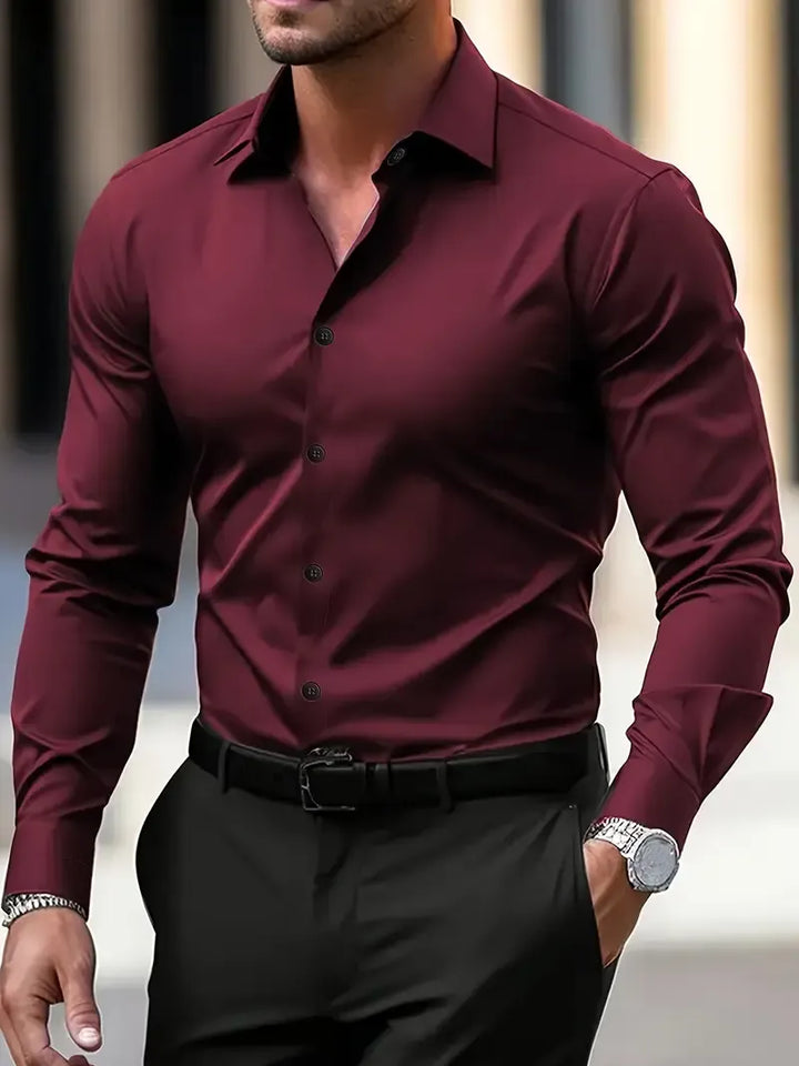 La Chemise Formelle en Coton Satin Kensington pour Hommes