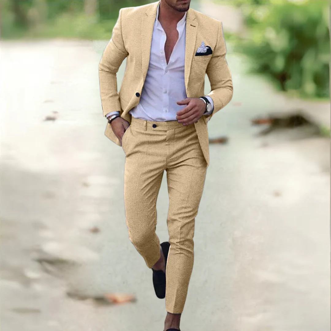 Le Costume de Mariage en Lin Santorin pour Invités