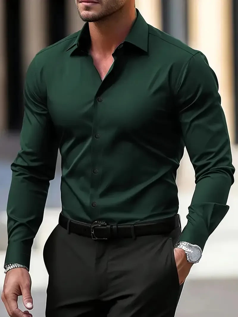La Chemise Formelle en Coton Satin Kensington pour Hommes