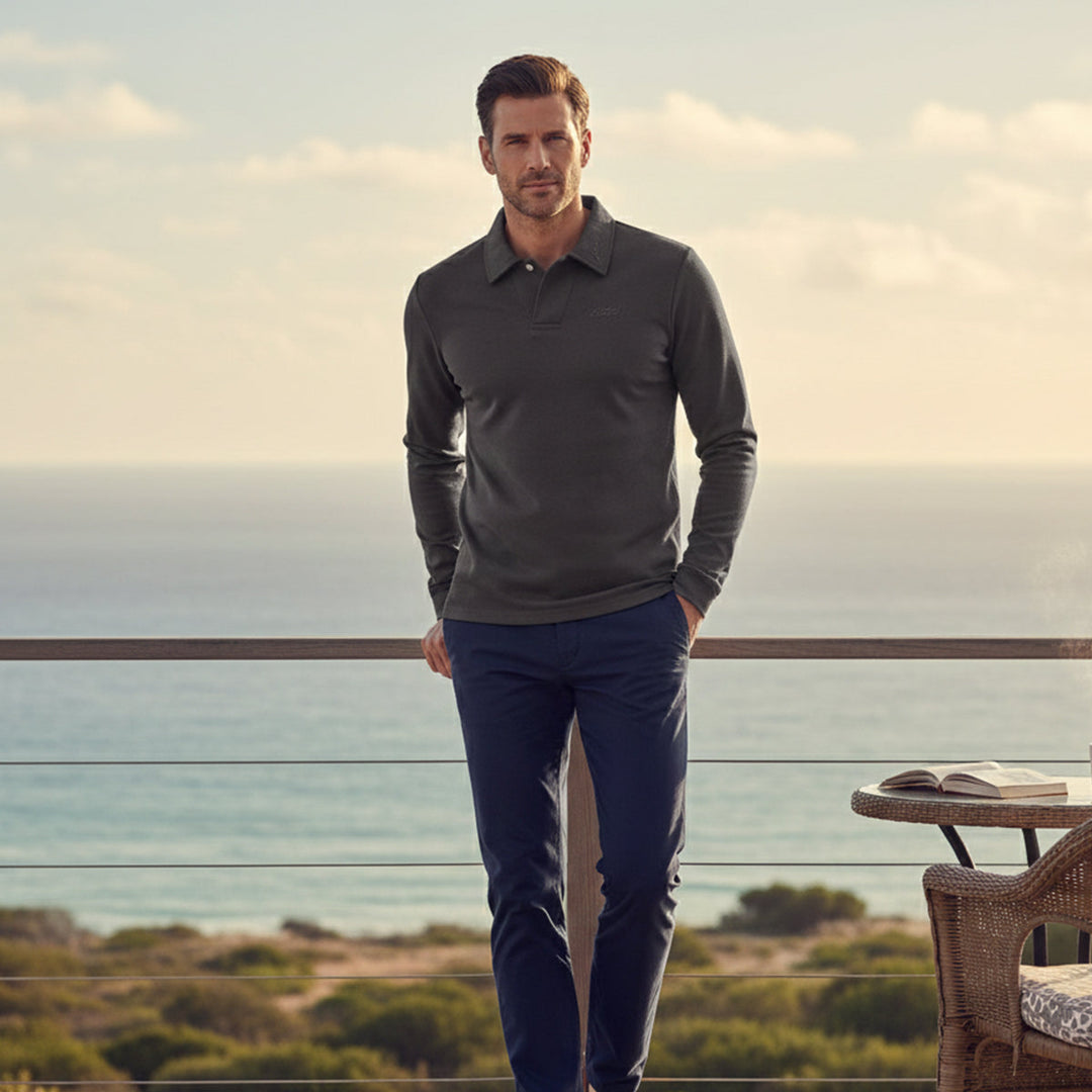 La chemise en coton moderne à manches longues Porto pour hommes