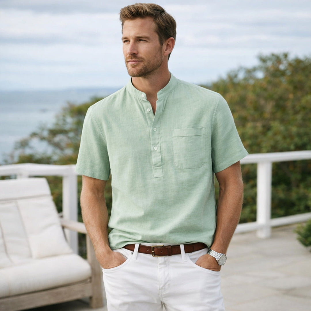 La chemise Henley en coton et lin doux pour homme Ashbrook Ridge