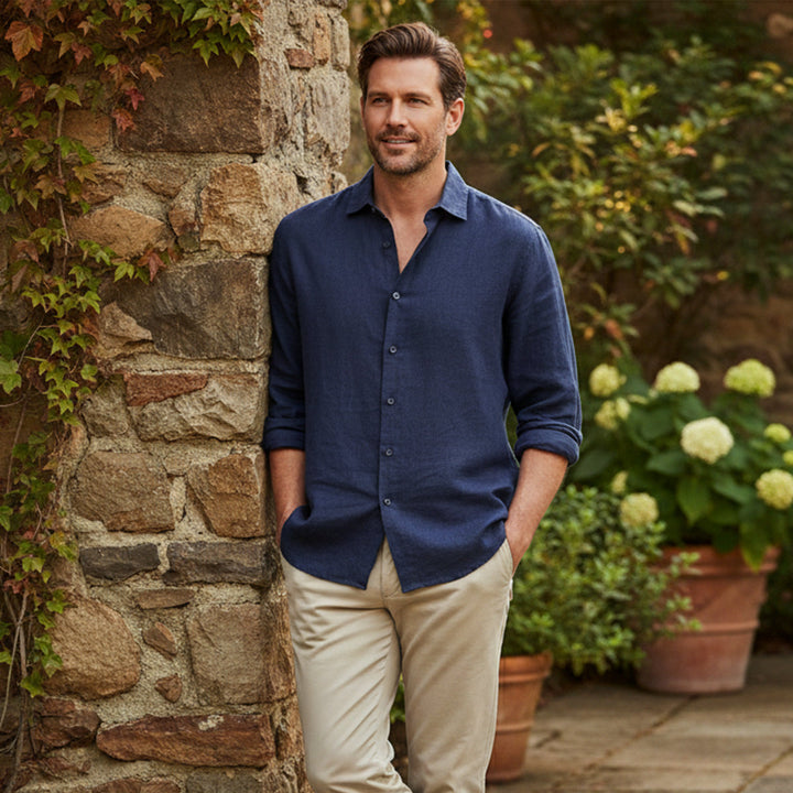 La chemise à boutons en lin léger pour hommes Kensington