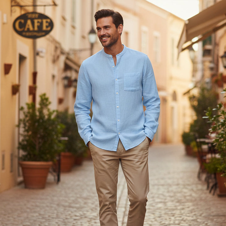 La Chemise en Lin Brighton – Chemise à Manches Longues pour Hommes