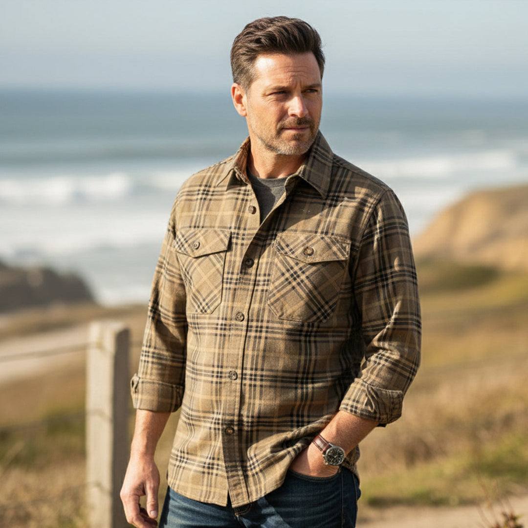 La chemise-jetée en coton léger à carreaux Timbercrest Ridge pour hommes