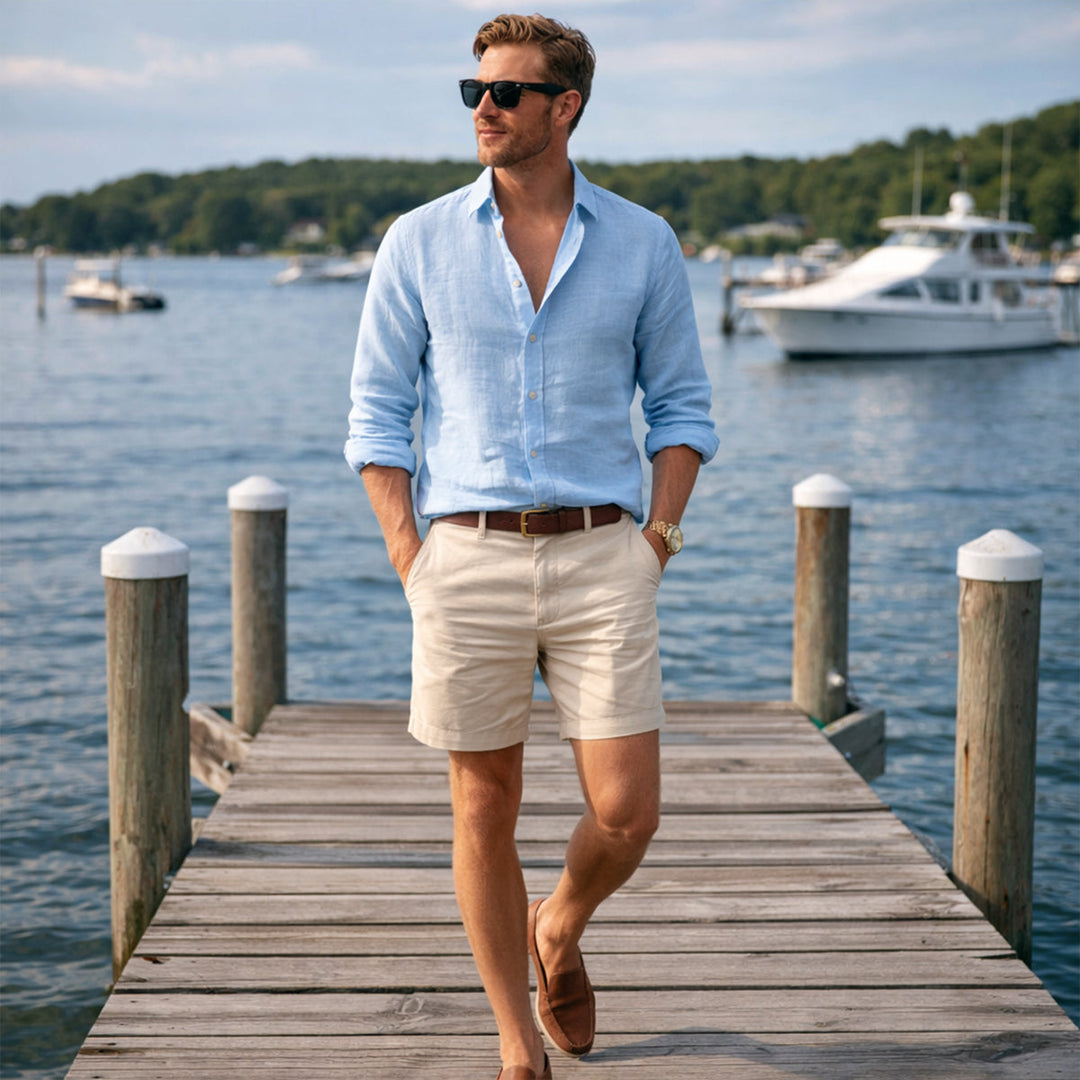 La Chemise de Plage Légère en Coton et Lin pour Hommes d&