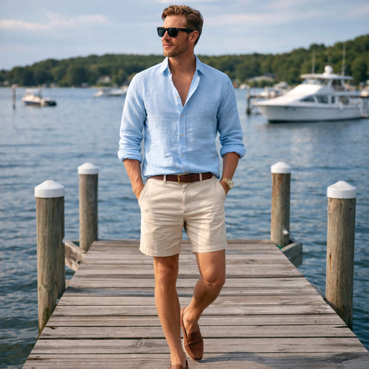 La Chemise de Plage Légère en Coton et Lin pour Hommes d&