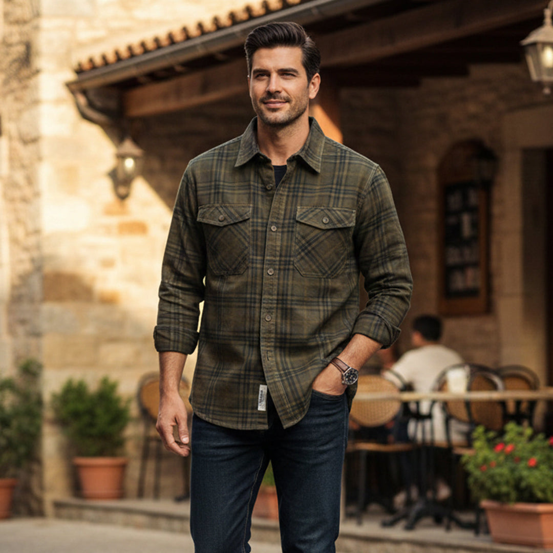 La chemise-jetée en coton léger à carreaux Timbercrest Ridge pour hommes