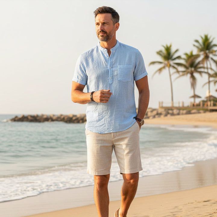 La Chemise Henley en Coton Lin d&