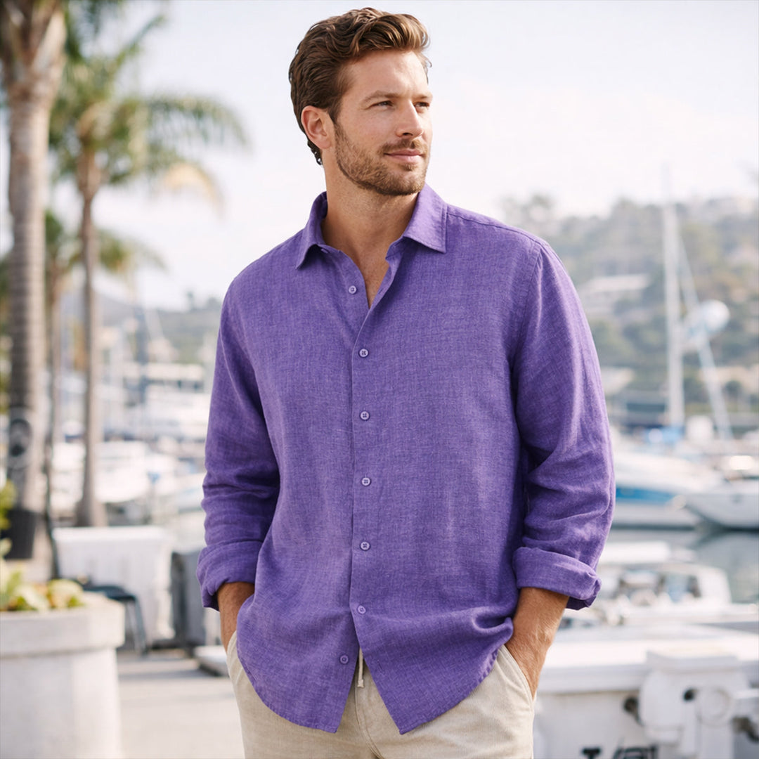 La chemise à boutons en lin léger pour hommes Kensington