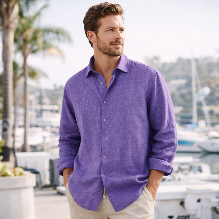 La chemise à boutons en lin léger pour hommes Kensington