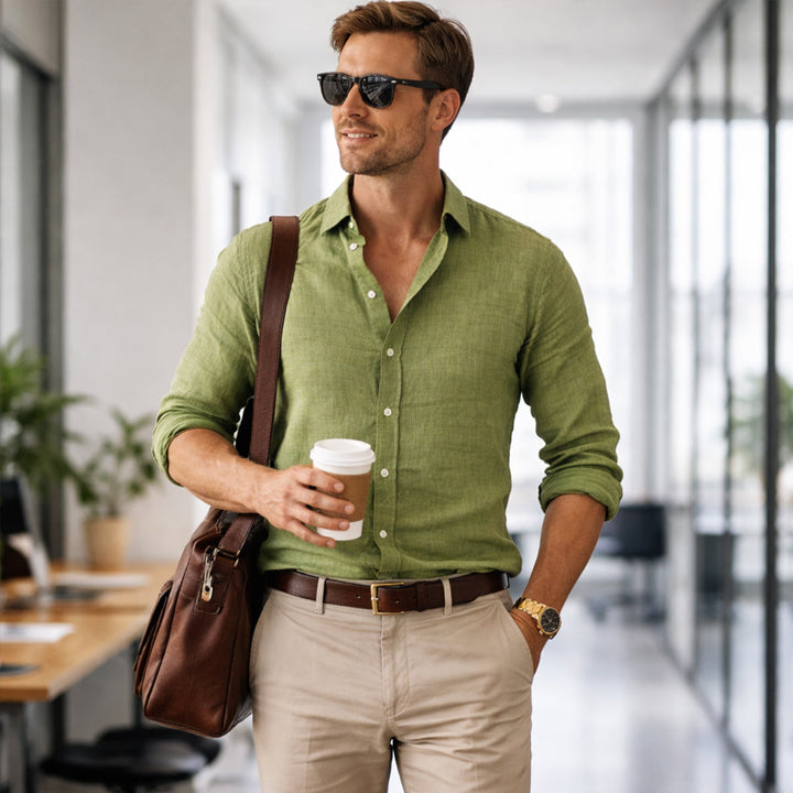 La Chemise de Plage Légère en Coton et Lin pour Hommes d&