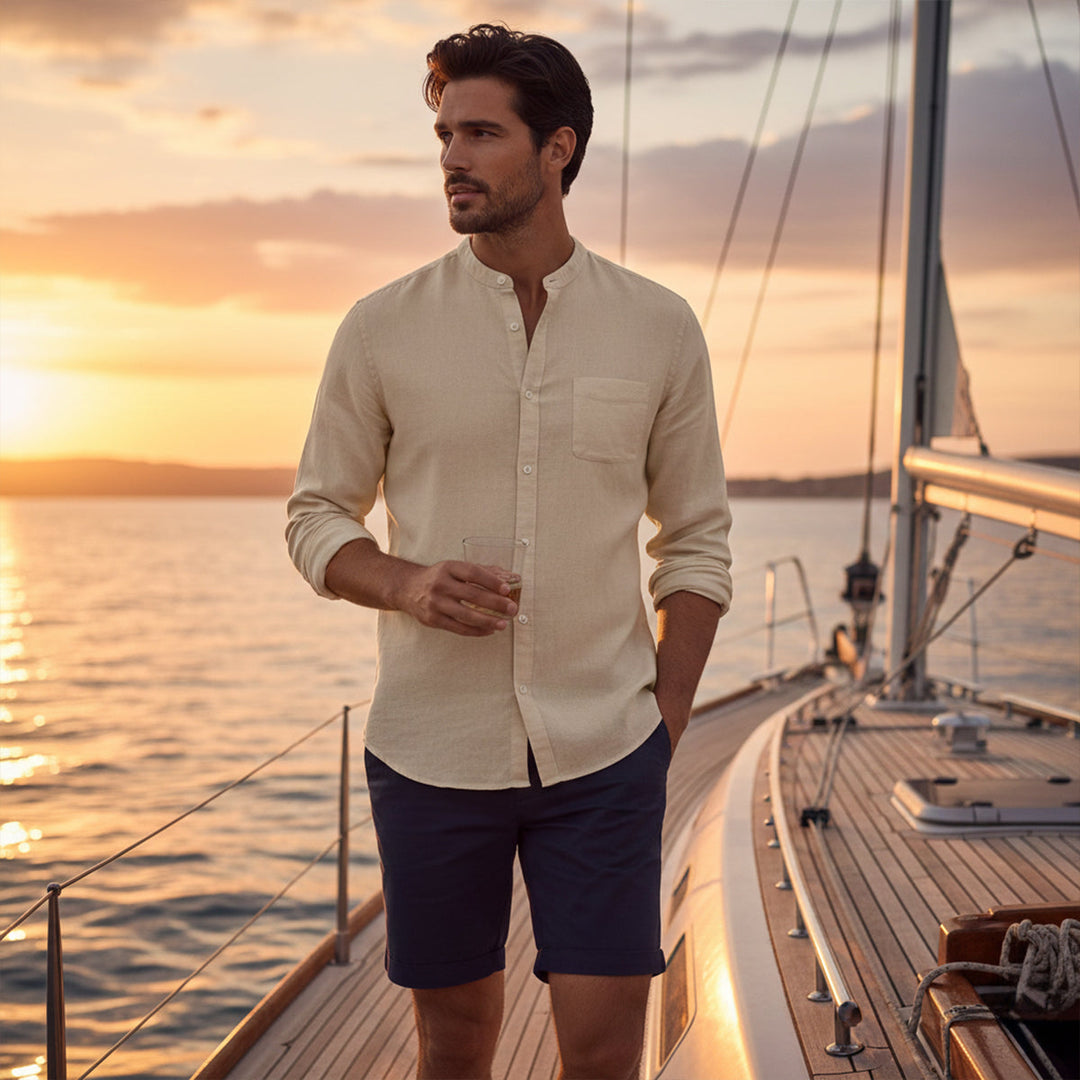 La Chemise en Lin Brighton – Chemise à Manches Longues pour Hommes