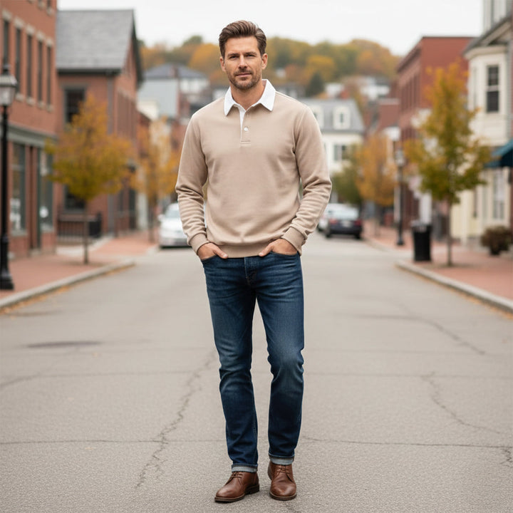 Le Polo à Manches Longues pour Hommes Chelsea – Chemise en Tricot Classique