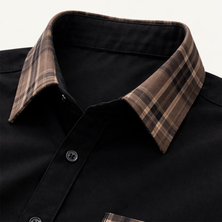 La Chemise Décontractée à Boutons pour Hommes Amelia avec Col et Manches en Carreaux