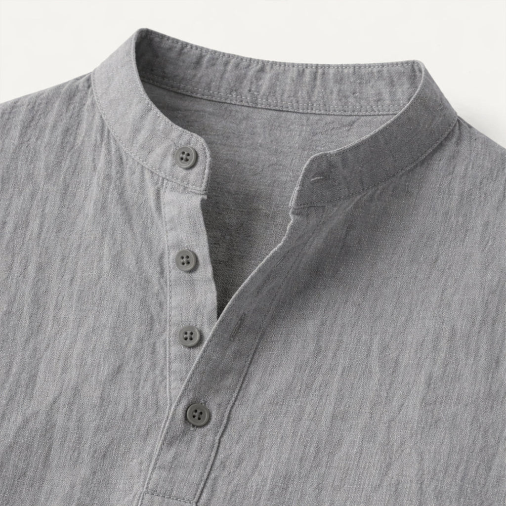 La Chemise Henley en Coton Lin d'Été pour Homme Regent