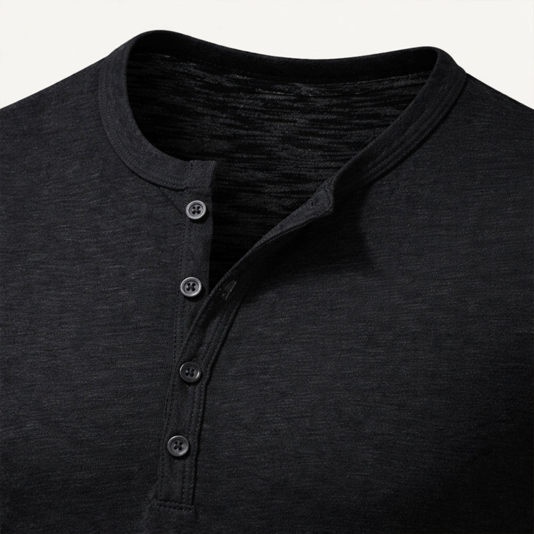 T-shirt en coton Henley à col boutonné décontracté pour hommes Berkshire