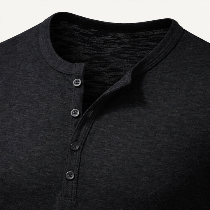 T-shirt en coton Henley à col boutonné décontracté pour hommes Berkshire