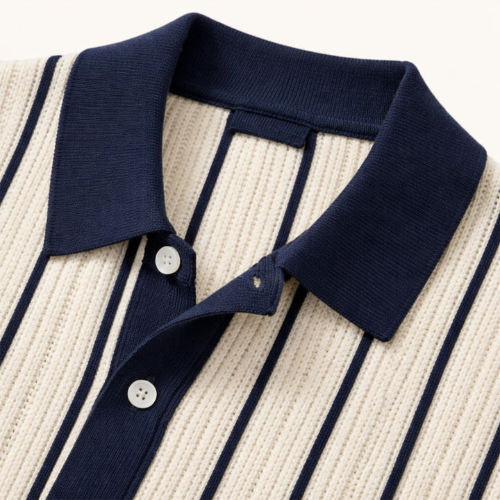La Chemise Polo Tricotée Rayée Smart Casual pour Homme Belgravia