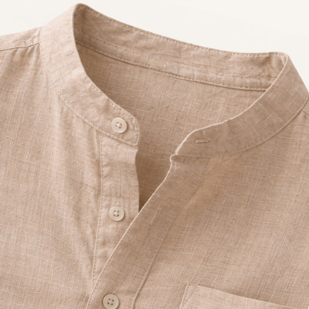 La chemise Henley décontractée en coton et lin pour homme Hillgate