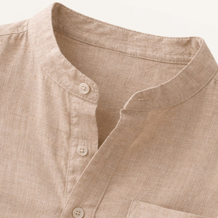 La chemise Henley décontractée en coton et lin pour homme Hillgate
