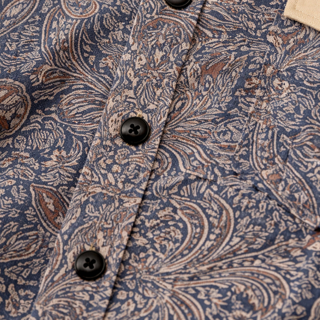 Chemise en denim douce à patchwork bicolore pour hommes Huntley