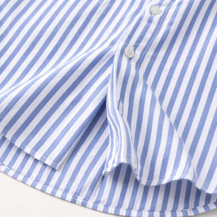 La chemise à col montant à rayures légère et ajustée pour homme Glenbrook