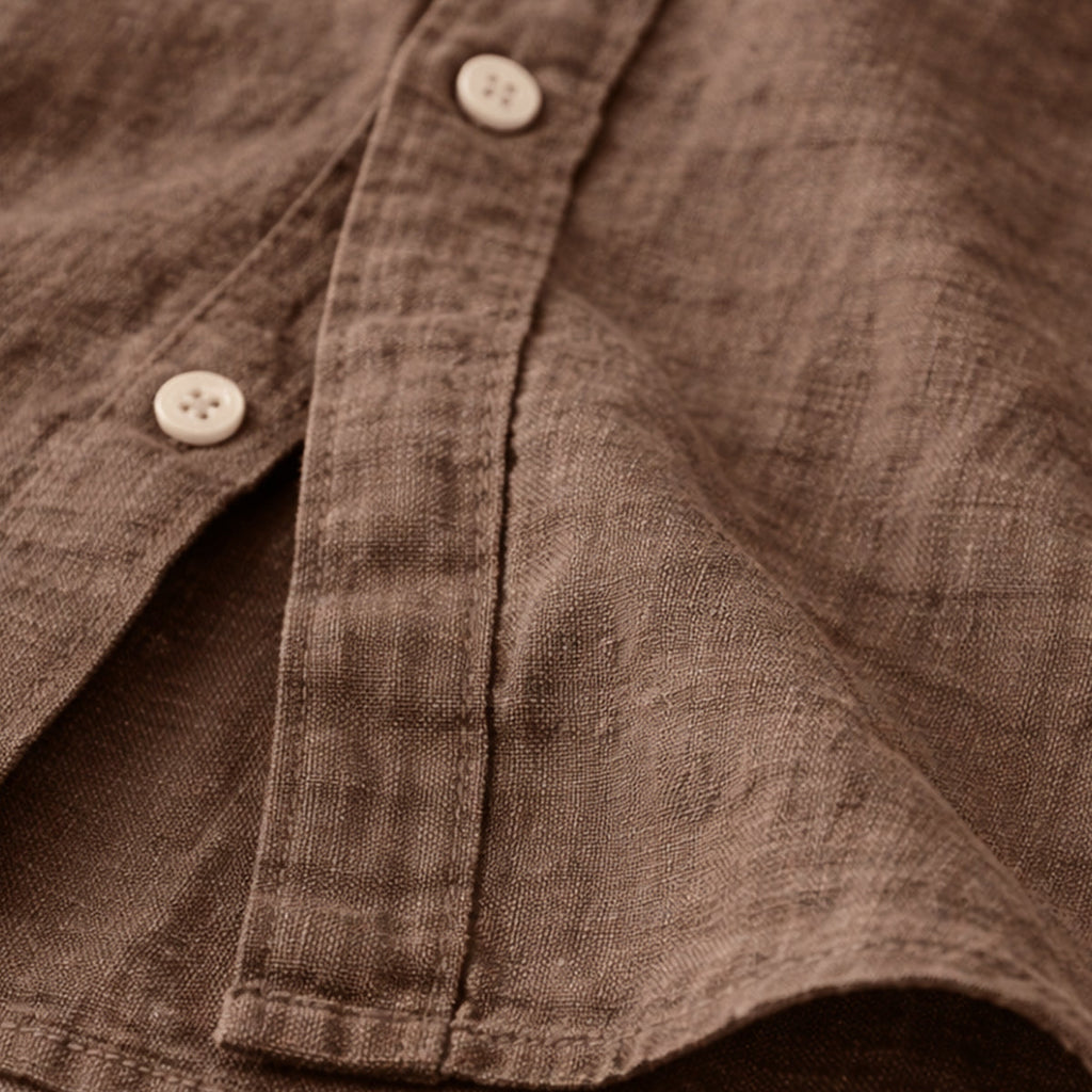 La Chemise en Coton Lin Légère à Col Montant pour Hommes Knightsbridge
