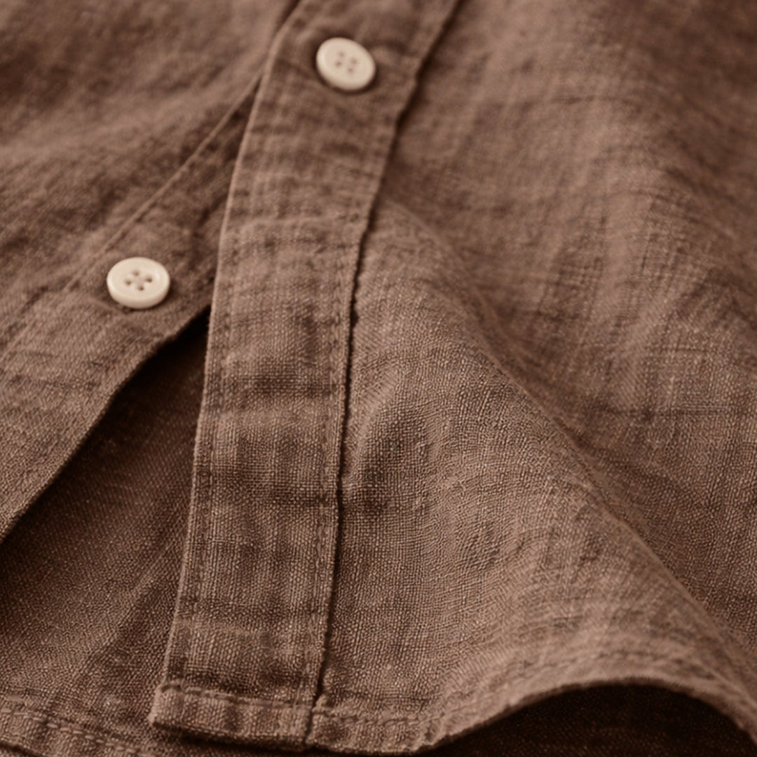 La Chemise en Coton Lin Légère à Col Montant pour Hommes Knightsbridge