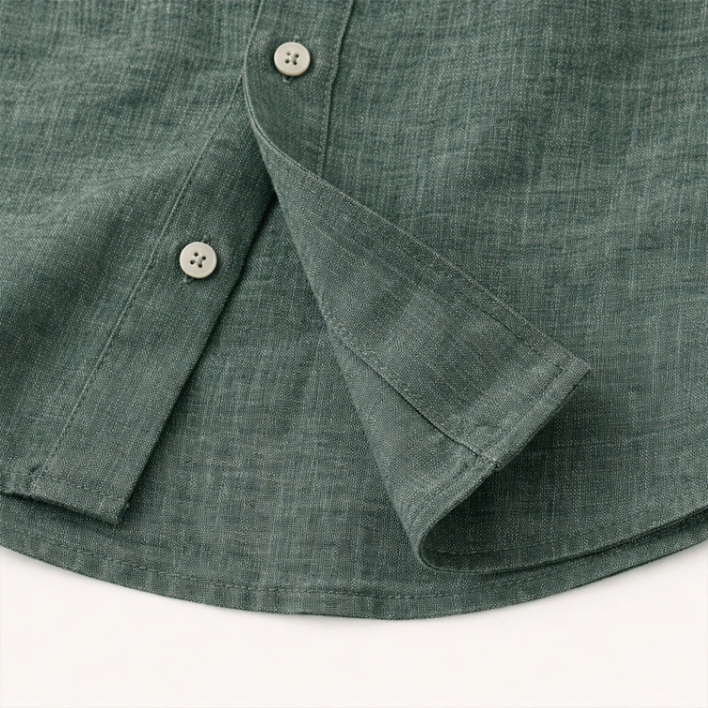 La Chemise Décontractée en Lin à Manches Boutonnées pour Hommes Meadowfall