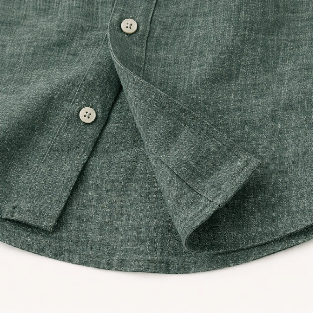 La Chemise Décontractée en Lin à Manches Boutonnées pour Hommes Meadowfall