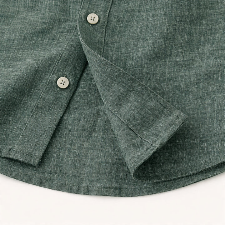 La Chemise Décontractée en Lin à Manches Boutonnées pour Hommes Meadowfall