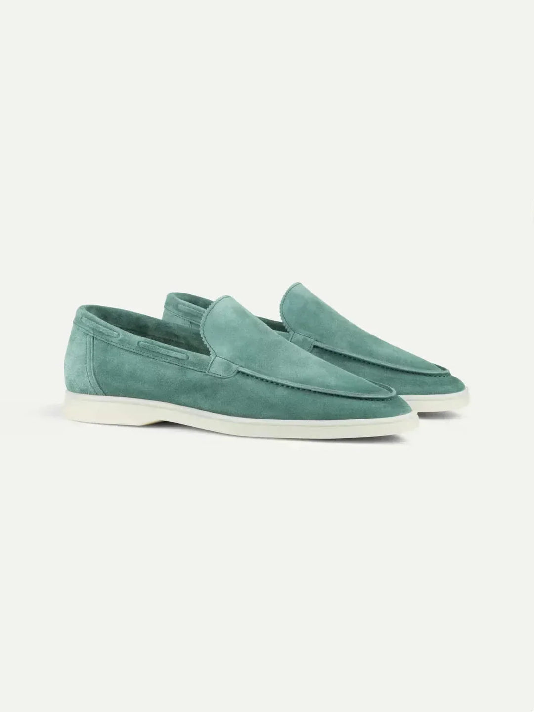 Mocassin Classique en Suède Bleu Pomme