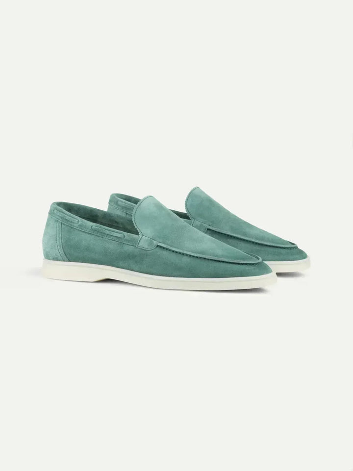 Mocassin Classique en Suède Bleu Pomme