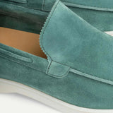 Mocassin Classique en Suède Bleu Pomme