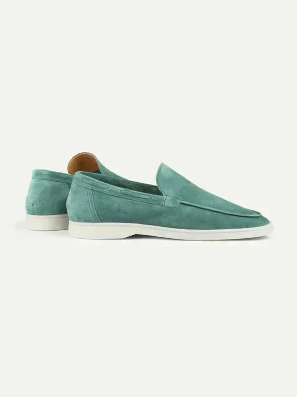 Mocassin Classique en Suède Bleu Pomme